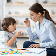 Therapist and child
